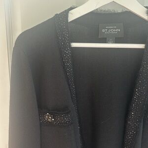 St. John Black Knit Cardigan
